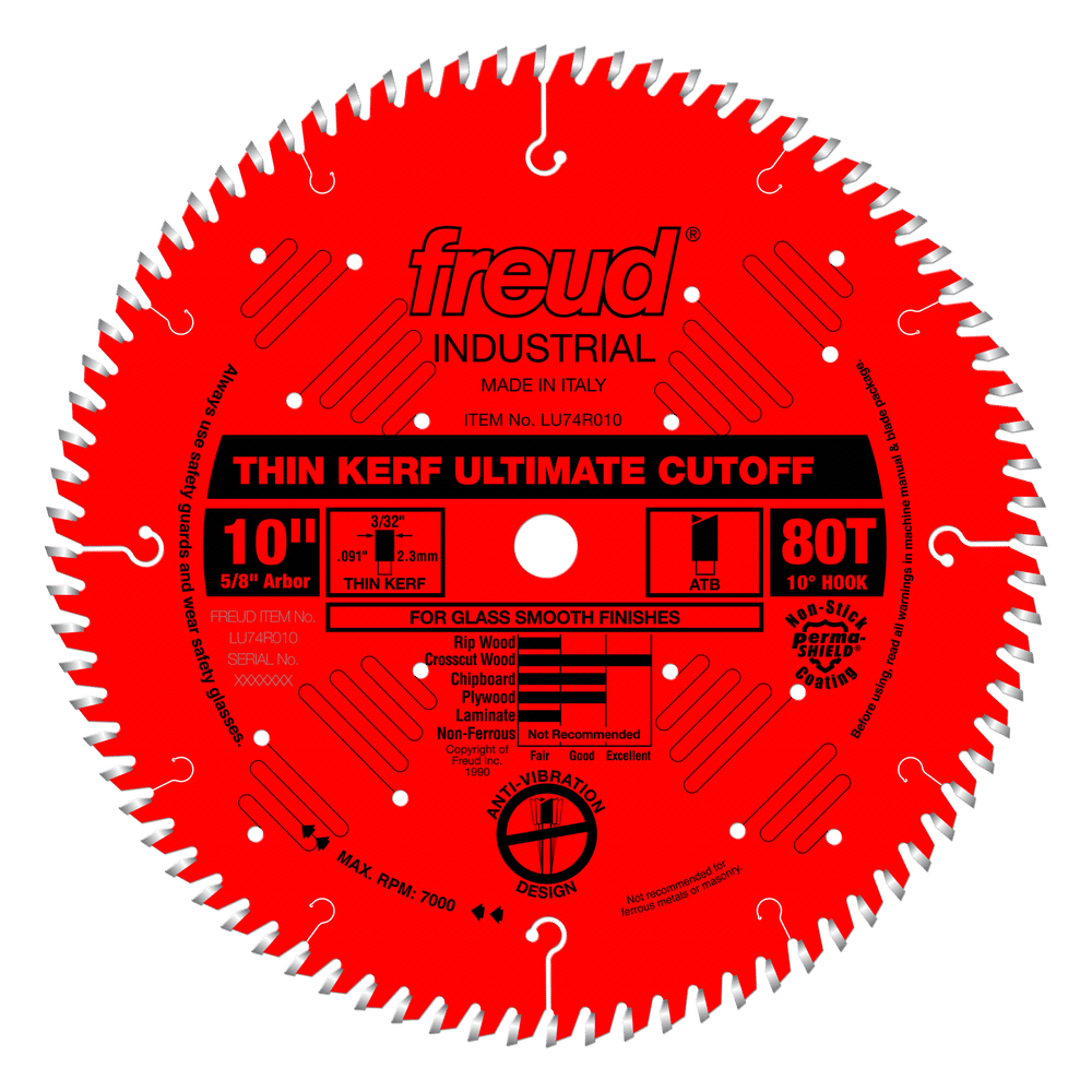 Freud LU74R010 10" Thin Kerf Ultimate Cut-Off Blade