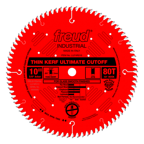 Freud LU74R010 10" Thin Kerf Ultimate Cut-Off Blade