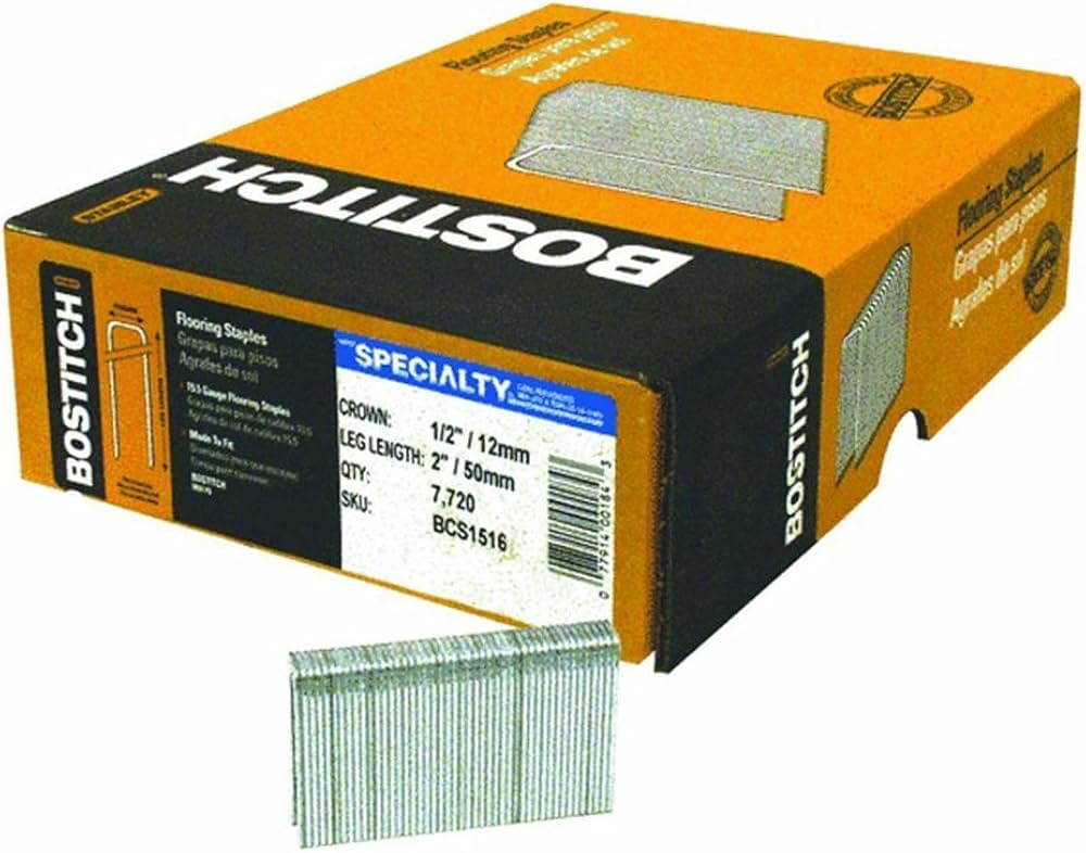 Bostitch BCS1516 Flooring Staples 2" Leg 1/2" Crown 15-1/2-Gauge (7728 Pack)