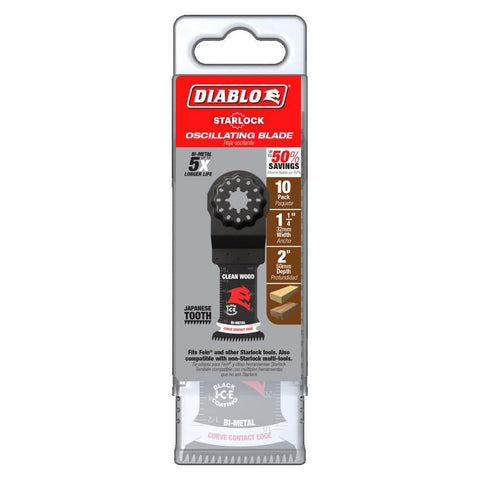 Diablo DOU125BW10 1-1/4" Demo Demon™ Universal Fit Bi-Metal Oscillating Blades for Nail-Embedded Wood(10-Pack)