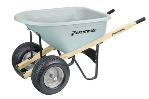 BRENTWOOD BW8D 8-CUBE POLY WHEELBARROW WITH DUAL TURF TIRES