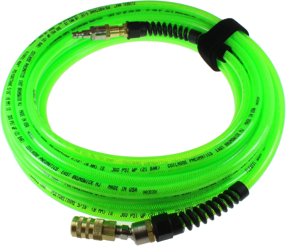 Coilhose Pneumatic PFX4050GS15XS Flexeel Max Hose, 1/4" x 50', Industrial Interchange, Green