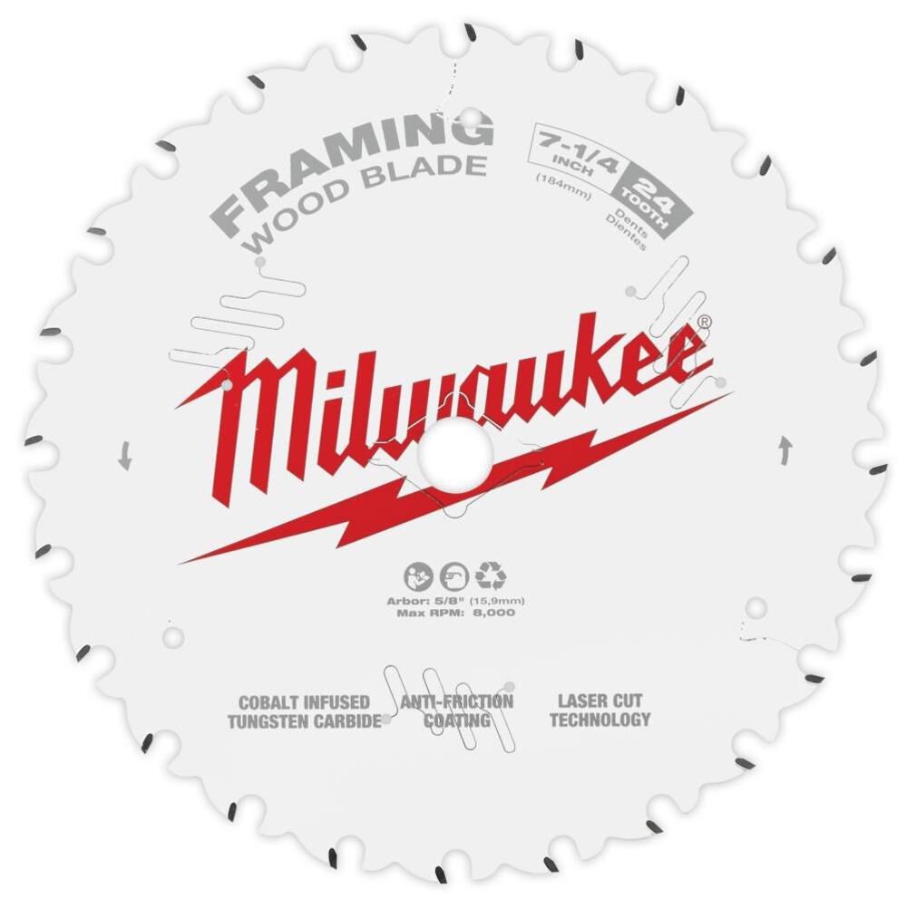 Milwaukee 48-41-0720  7-1/4" 24T Framing Circular Saw Blade