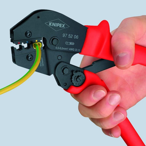 Knipex 97 52 06 Crimping Pliers For Insulated Terminals, Plug Connectors, and Butt Connectors-10"