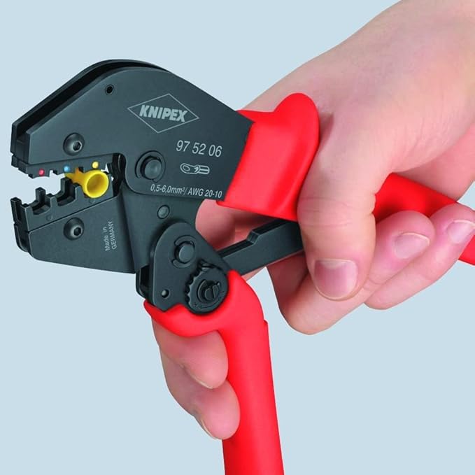 Knipex 97 52 06 Crimping Pliers For Insulated Terminals, Plug Connectors, and Butt Connectors-10"