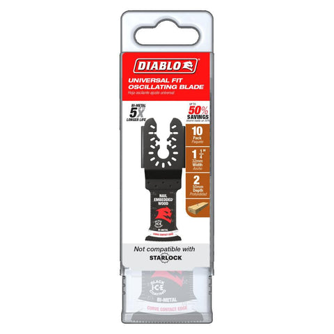 Diablo DOS175JBW10 Diablo Demo Demon™ 1-3/4" Starlock Bi-Metal Oscillating Blades for Clean Wood (10-Pack)