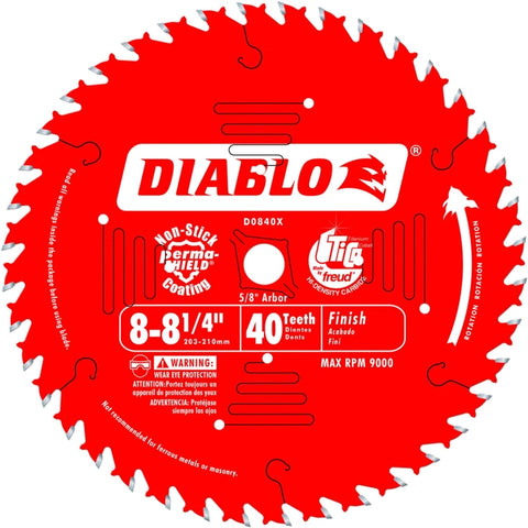 Diablo D0840X 8-1/4-Inch x 40 Tooth Finishing Saw Blade