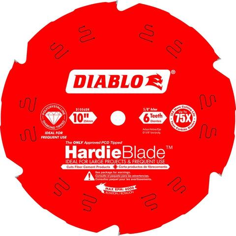 Diablo D1006DH 10-Inch x 6 Tooth (PCD) Fiber Cement HardieBlade