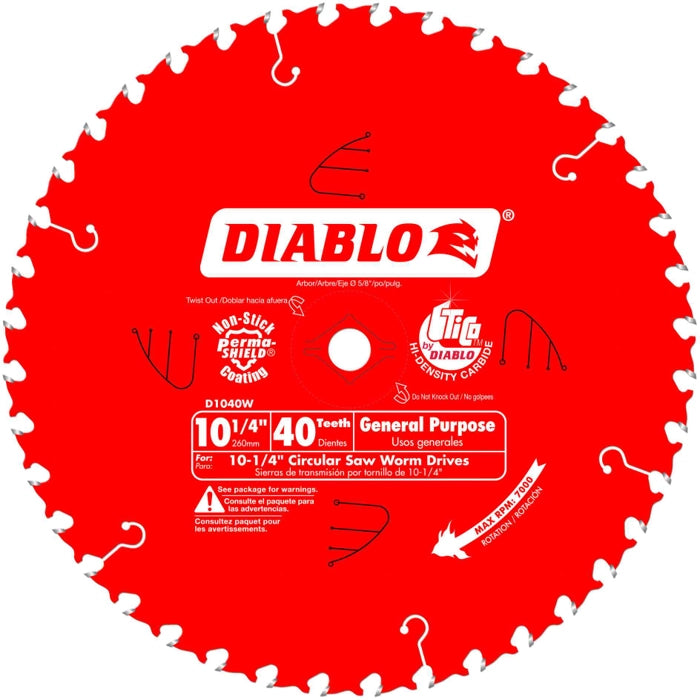 Diablo D1040W 10-1/4-Inch x 40 Tooth General Purpose Beam Saw Blade