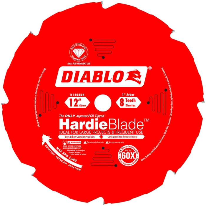 Diablo D1208DH 12-Inch x 8 Tooth (PCD) Fiber Cement HardieBlade