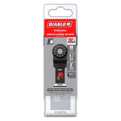 Diablo DOS125BF10 1-1/4 in. Starlock Bi-Metal Oscillating Blade for Metal (10-Pack)