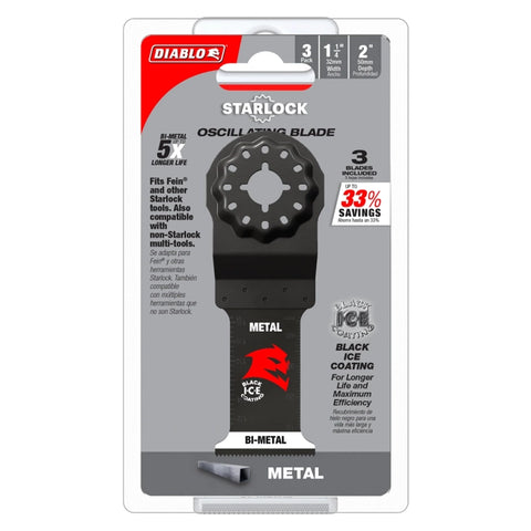 Diablo DOS125BF3 1-1/4 in. Starlock Bi-Metal Oscillating Blade for Metal (3-Pack)