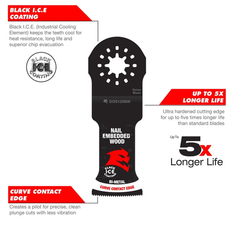 Diablo DOS125BF3 1-1/4 in. Starlock Bi-Metal Oscillating Blade for Metal (3-Pack)