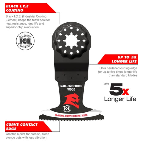 Diablo DOS250BW10 2-1/2 in. Starlock Bi-Metal Oscillating Blade for Nail-Embedded Wood (10-Pack)