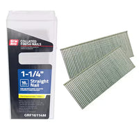 Grip-Rite GRF16114M 1-1/4" 16Ga. Straight Strip Finish Nails Smooth Shank, 1000PK