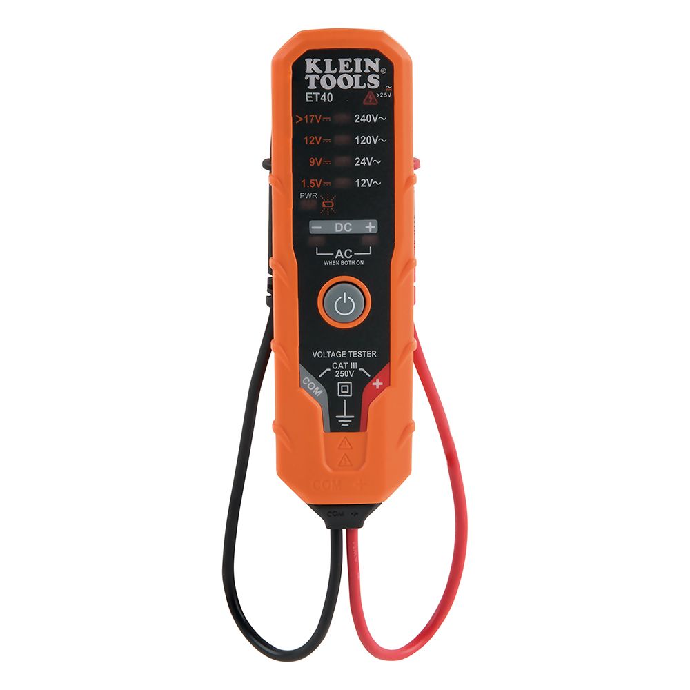 Klein Tools ET40 Electronic AC/DC Voltage Tester 12 to 240V AC, 1.5 to 24V DC