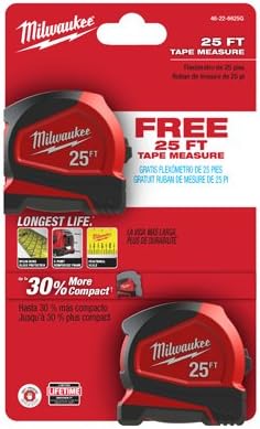 Milwaukee 48-22-6625G 25' Compact Measuring Tape (2-Pack)