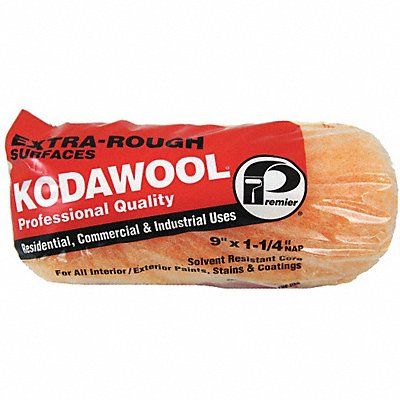 Premier (9KW2-125) 9" X 1-1/4" Kodawool Premium Extra Rough Surfaces Roller Cover