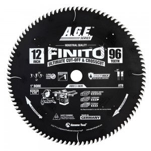 Amana Tool MD12-960R Carbide Tipped Finito Ultimate Cut-Off & Crosscut ArmorMax® Coated 12 Inch Dia x 96T, ATB, 10 Deg, 1 Bore Circular Saw Blade