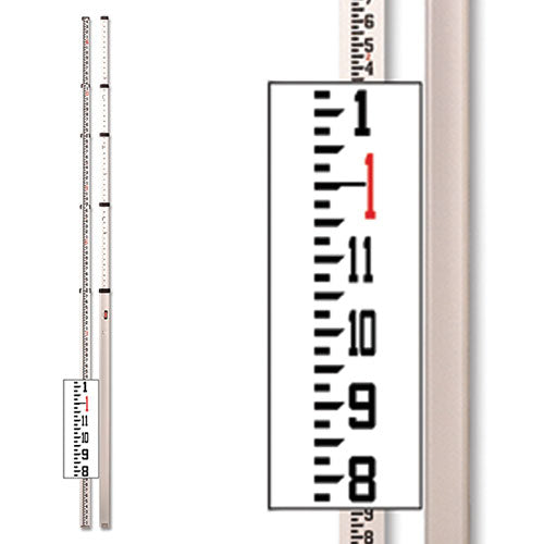 Bosch 06-816C Telescoping Leveling Rod Rectangular, Feet/Inches/8ths Graduation, Aluminum