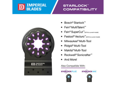 Imperial Blades IBSL520-1 Starlock 2" High Carbon Steel Flexible Scraper Oscillating Saw Blade
