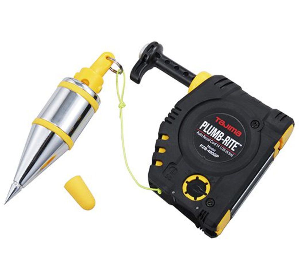 Tajima PZB-400GP PLUMB-RITE Compact and Light-Duty Plumb Bob Setter, 14 Oz Bob, Black