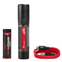 Milwaukee 2160-21 USB Rechargeable Compact Flashlight, 3 Ah, Lithium-Ion Battery, LED Lamp, Bulls Eye/Flood/Spot Beam