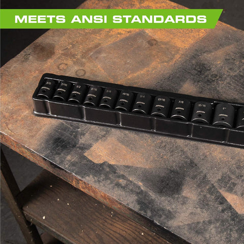 Arcan Professional Tools AS21214S 14Pc Metric Shallow Impact Socket Set 1/2" Drive