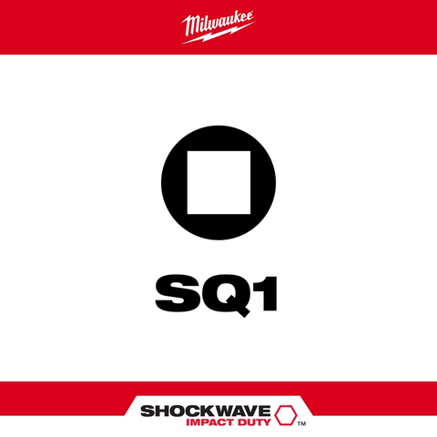 Milwaukee 48-32-4621 SHOCKWAVE #1 Square Recess 1" Insert Impact Screwdriver Bit (5-Pack)