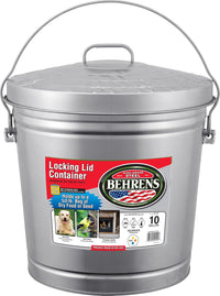 Behrens 6110K 10-Gallon Locking Lid Steel Pale