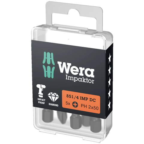 WERA 05 057656 001 851/4 IMP DC PH Imapktor Bits