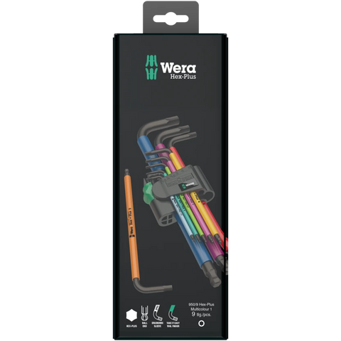 Wera 05 073593 001 950/9 Hex-Plus Multicolour 1 SB L-key set, metric, BlackLaser