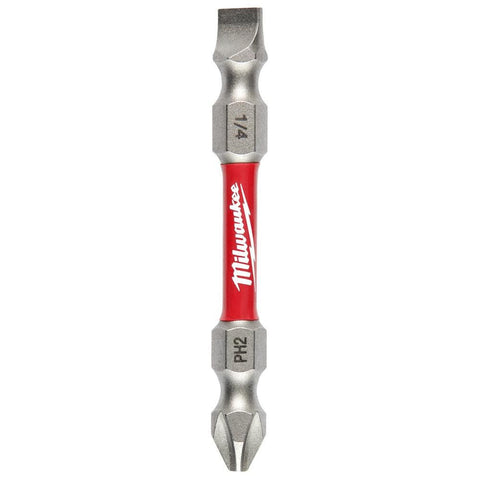 Milwaukee 48-32-4310 Shockwave #2 Phillips And 1/4" Slotted Power Double-End Screwdriver Bit