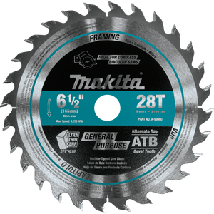 Makita A-99960 6‑1/2" 28T Carbide‑Tipped Cordless Plunge Saw Blade