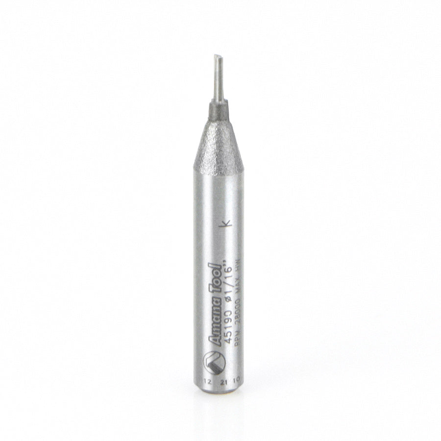 Amana Tool 45190 Solid Carbide Cutting Edge Straight Plunge High Production 1/16 Dia x 3/16 x 1/4 Inch Shank