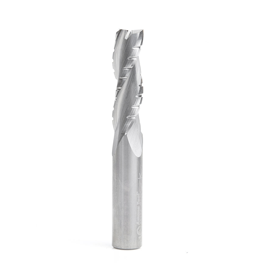Amana Tool 46134 CNC Solid Carbide Spiral Flute Roughing/Finishing with Chipbreaker 1/2 Dia x 1-5/8 x 1/2 Inch Shank Up-Cut, 3-Flute Router Bit