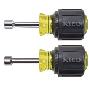 Klein Tools 610 Nut Driver Set, Stubby Nut Drivers with 1-1/2-Inch Shaft, 2-Piece