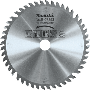 Makita B-07353 6‑1/2" 48T Carbide‑Tipped Plunge Saw Blade