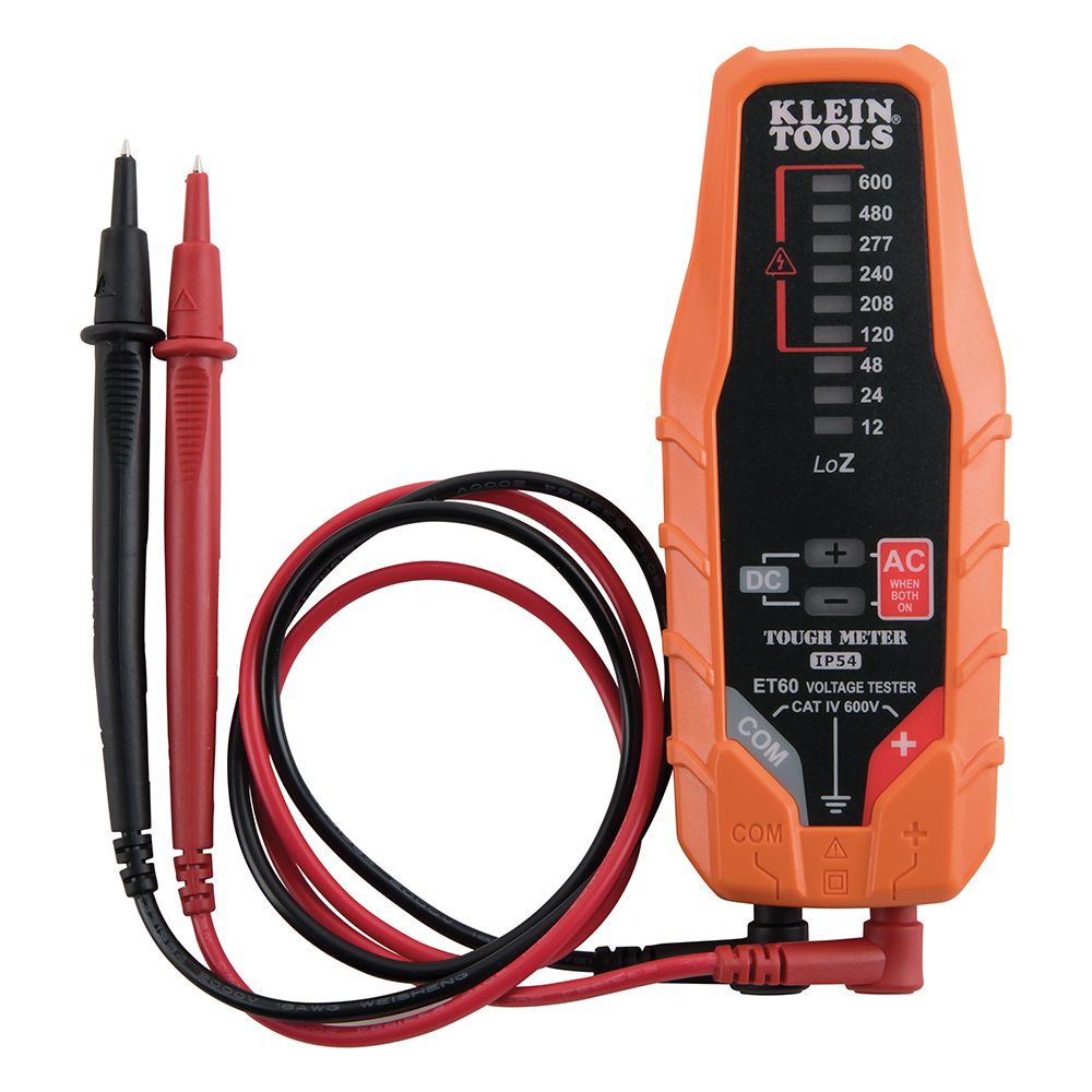 Klein Tools ET60 Electronic AC/DC Voltage Tester, 12 to 600V
