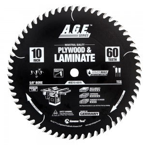 Amana Tool MD10-601R Carbide Tipped Plywood & Laminate ArmorMax® Coated 10 Inch Dia x 60T, TCG, 12 Deg, 5/8 Bore Circular Saw Blade